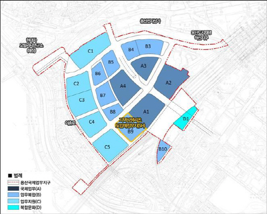 용산국제업무지구 지역상생리츠 도입예정부지(안). [서울시 제공]
